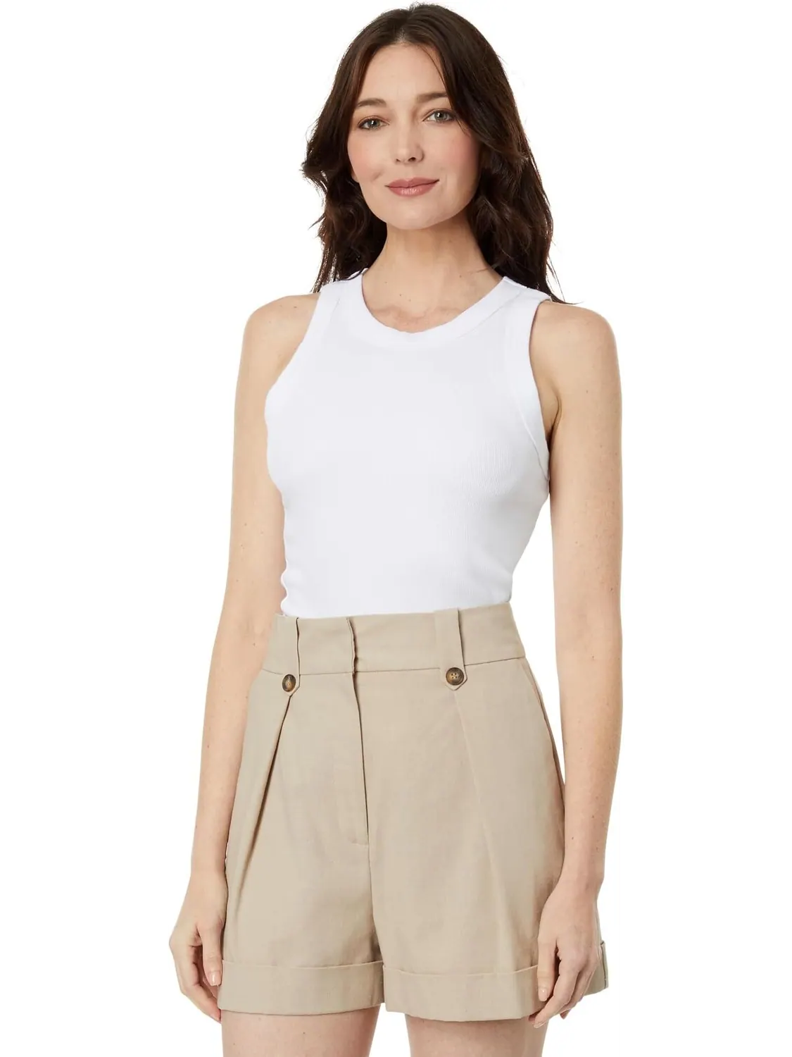 Майка Gina Wide Binding Crop Tank Michael Stars — изображение 1 из 4, белый