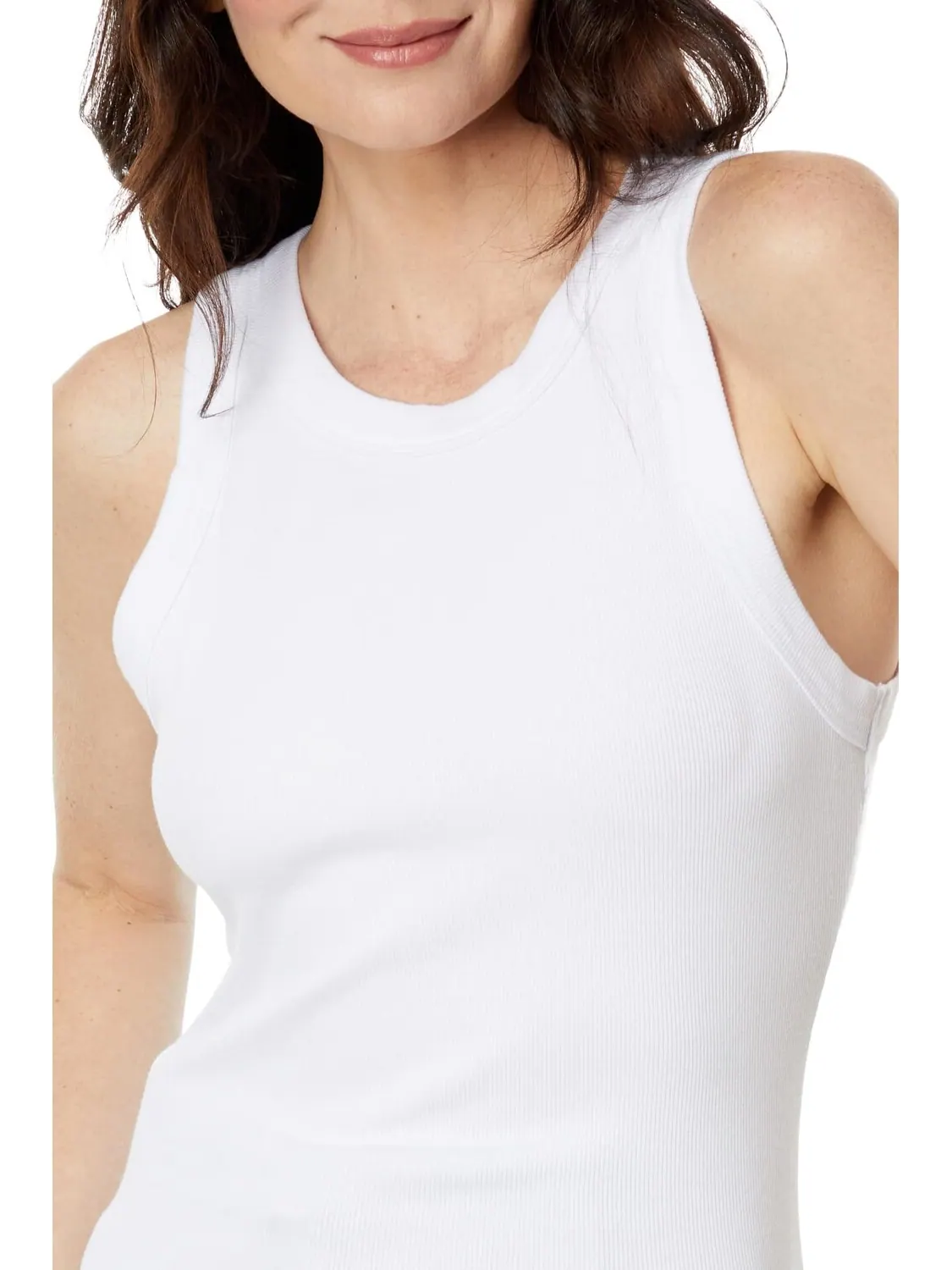 Майка Gina Wide Binding Crop Tank Michael Stars — изображение 3 из 4, белый