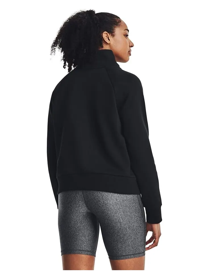 Толстовка Under Armour Rival Fleece 1/2 Zip — изображение 2 из 3, черный/белый
