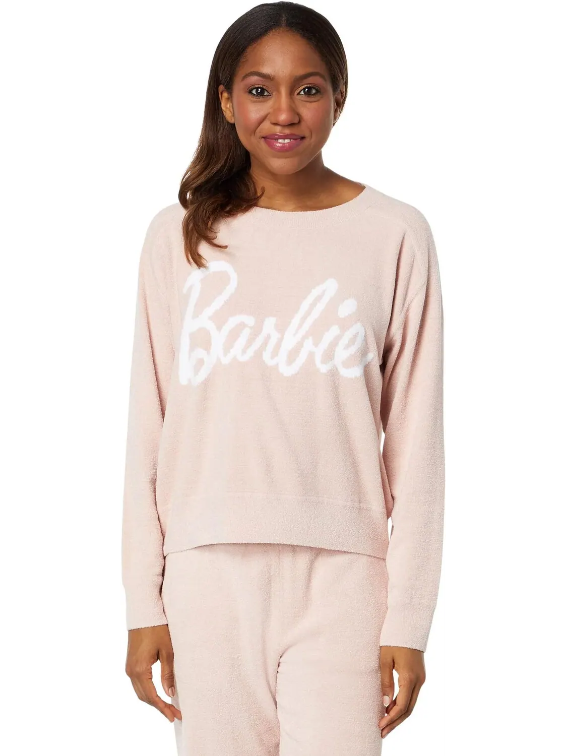 Толстовка CozyChic Ultra Lite для Барби Barefoot Dreams — изображение 1 из 4, розовый/белый
