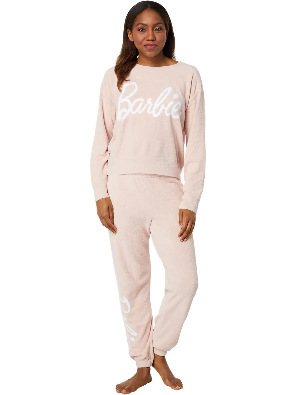 Толстовка CozyChic Ultra Lite для Барби Barefoot Dreams — изображение 4 из 4, розовый/белый