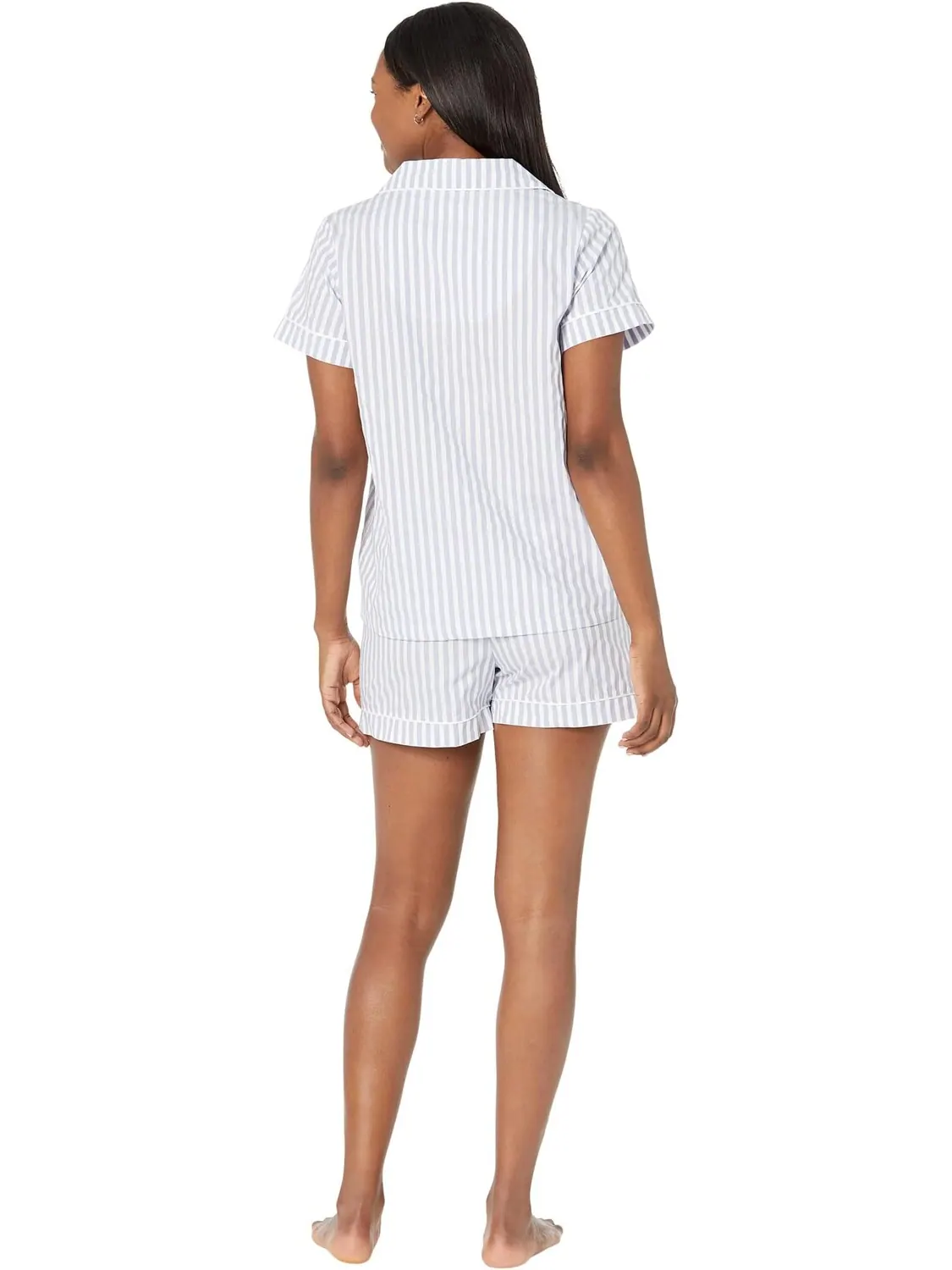 Короткий комплект из органического хлопка с короткими рукавами Bedhead PJs — изображение 3 из 6, синий