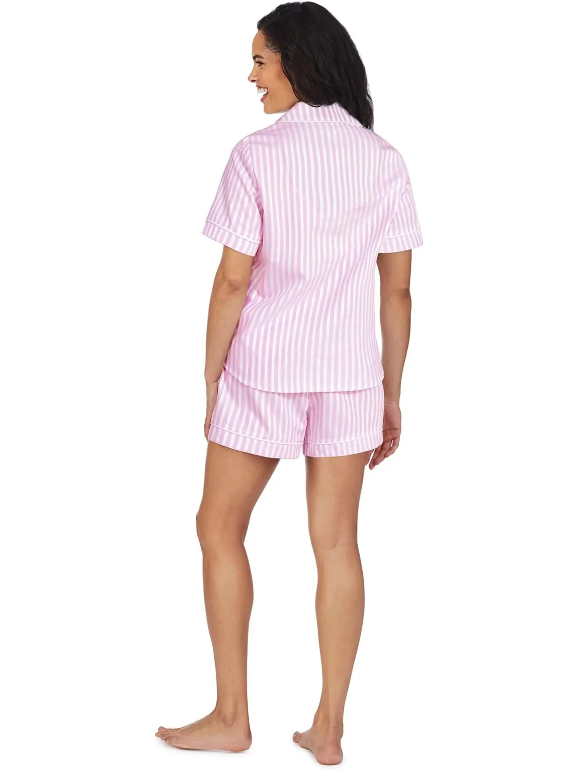 Короткий комплект из органического хлопка с короткими рукавами Bedhead PJs — изображение 3 из 3, розовый