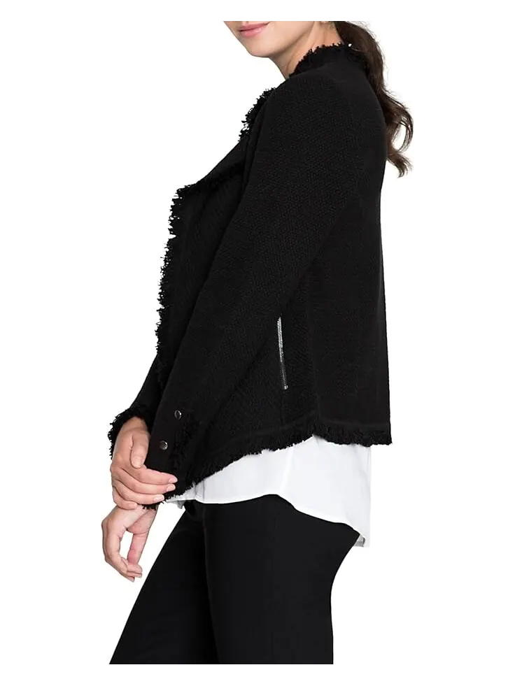 Куртка NIC+ZOE Fringe Mix Knit — изображение 2 из 3, черный