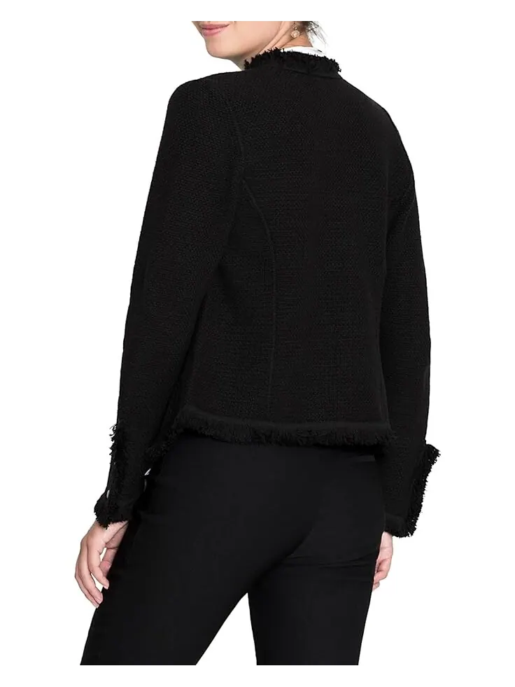 Куртка NIC+ZOE Fringe Mix Knit — изображение 3 из 3, черный