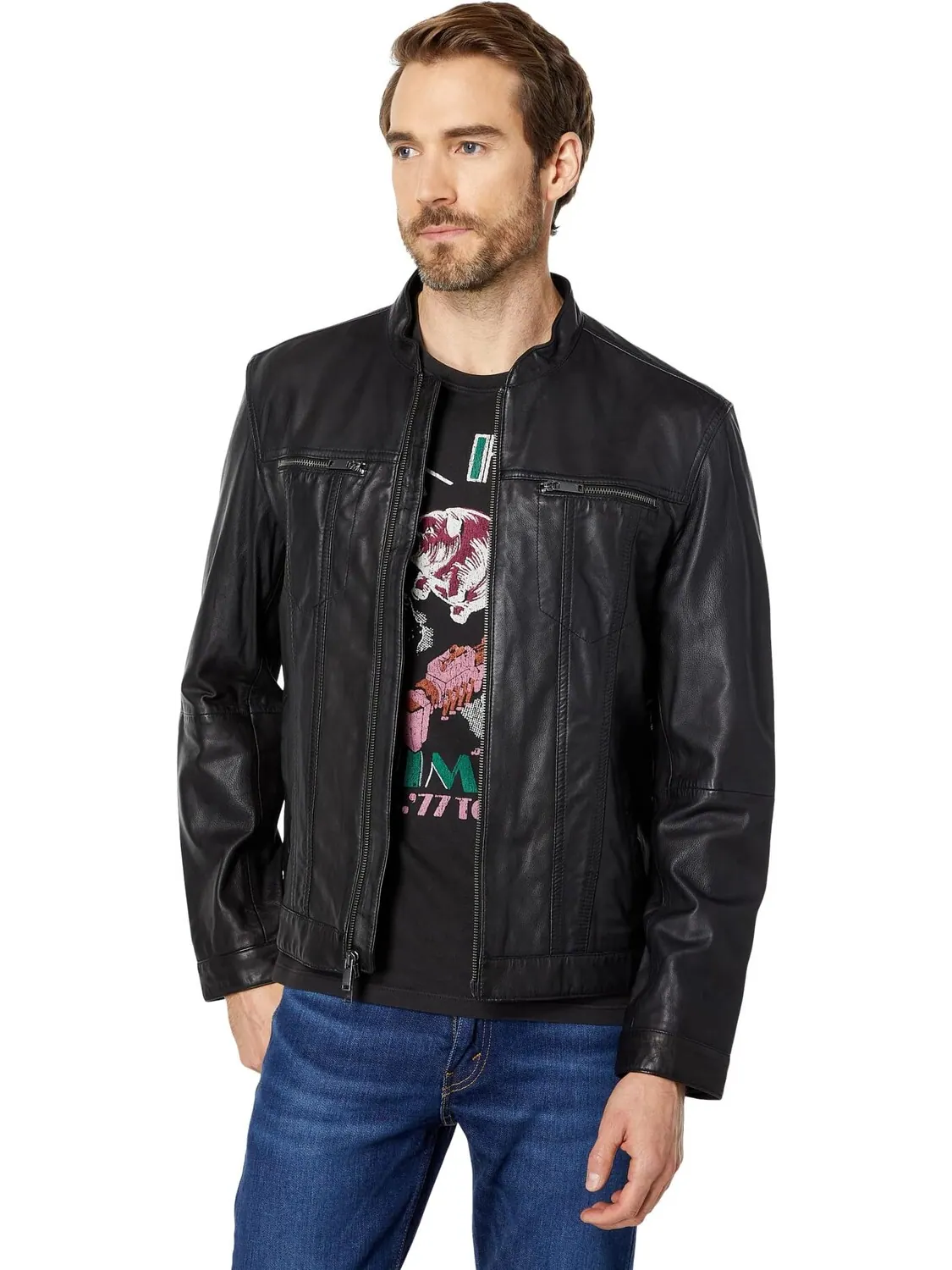 Куртка Band Collar Jacket L858T1B John Varvatos — изображение 1 из 4, черный