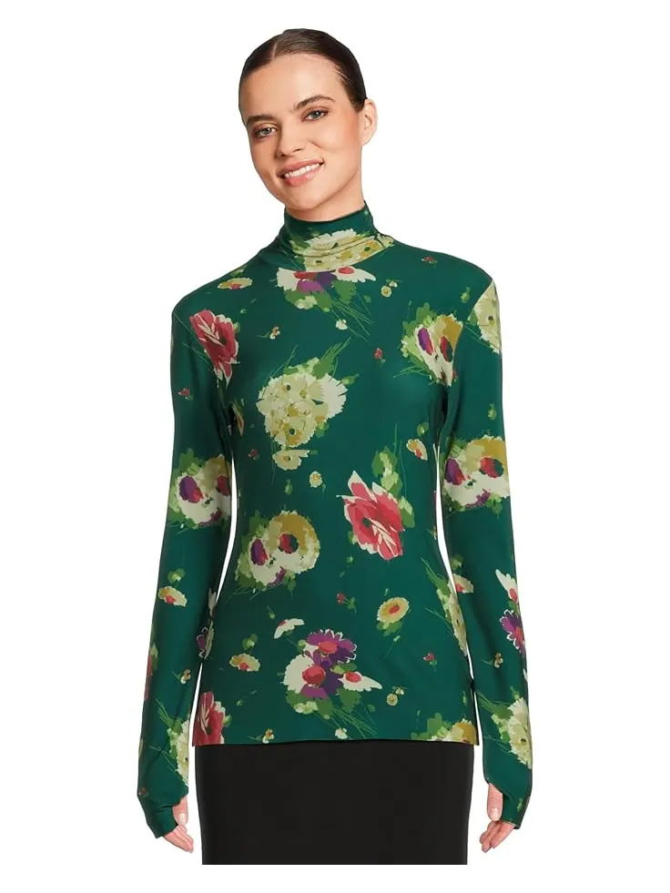 Женская водолазка Norma Kamali Slim Fit с длинным рукавом