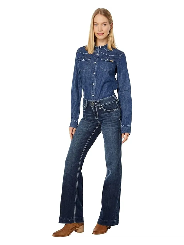 Рубашка Ariat Farriday Denim — изображение 4 из 4, синий