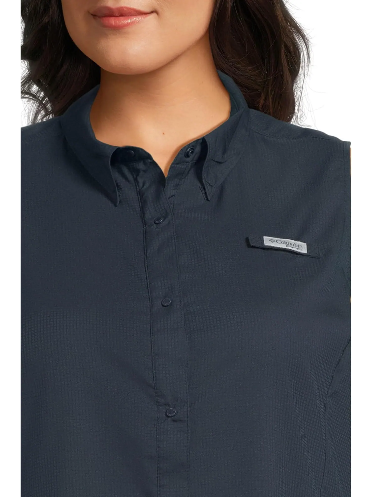Рубашка Columbia Plus Size Tamiami Sleeveless Shirt — изображение 4 из 5, темно-синий
