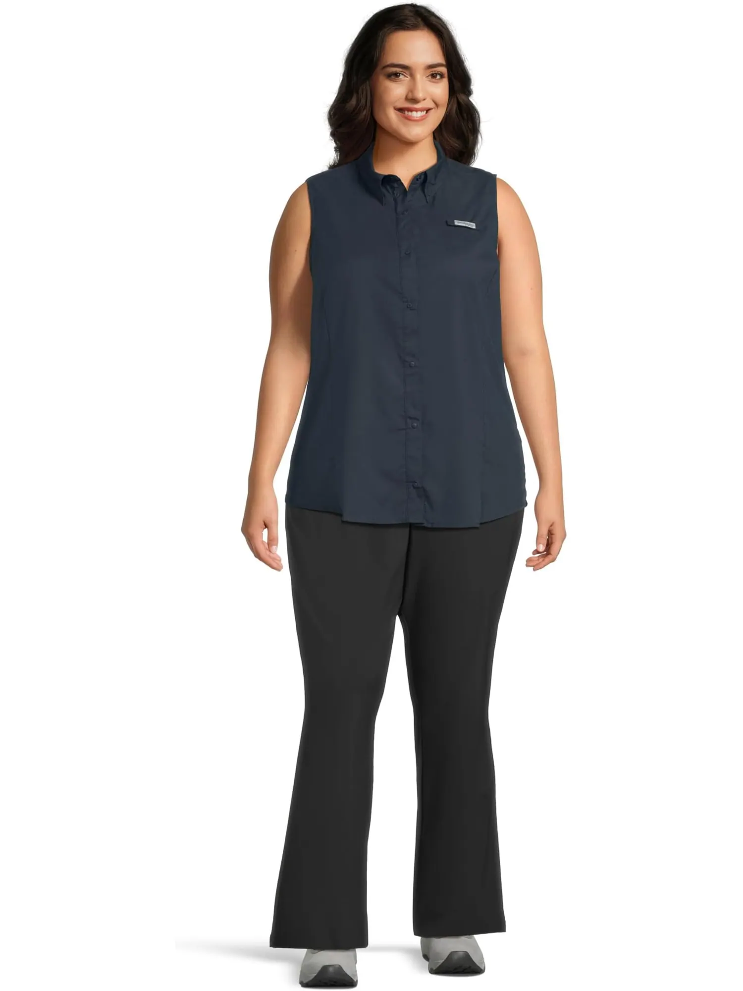 Рубашка Columbia Plus Size Tamiami Sleeveless Shirt — изображение 5 из 5, темно-синий