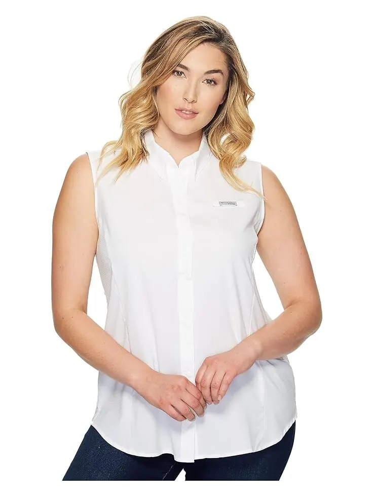 Рубашка Columbia Plus Size Tamiami Sleeveless — изображение 1 из 4, белый