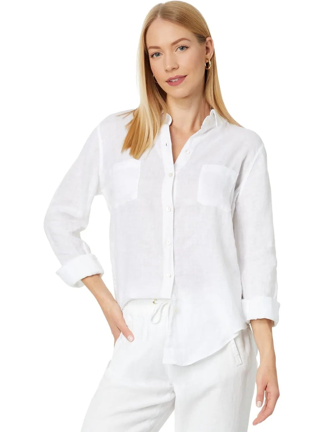 Рубашка Sea View Button-Down Lilly Pulitzer — изображение 1 из 4, белый