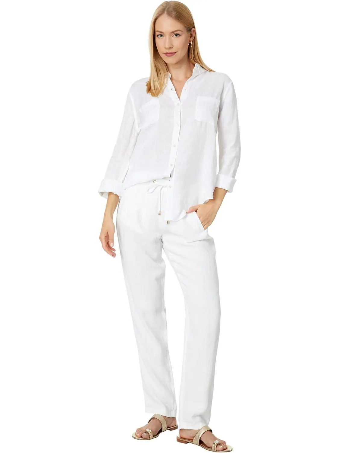 Рубашка Sea View Button-Down Lilly Pulitzer — изображение 4 из 4, белый