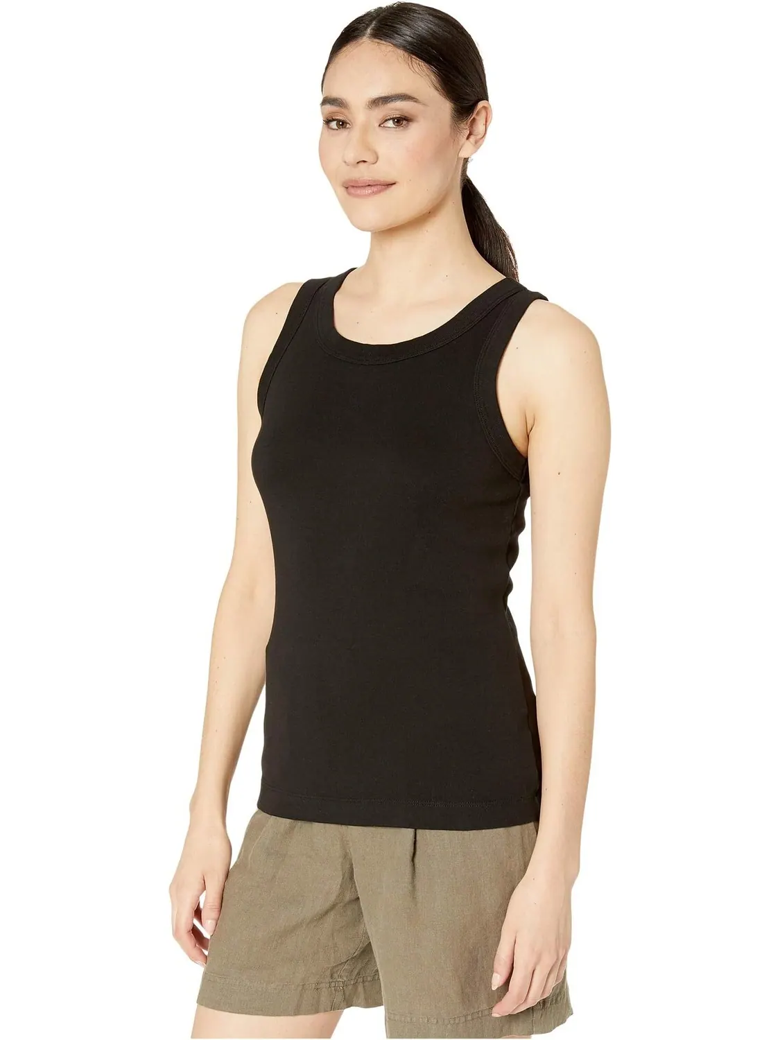 Майка Paloma 1x1 Cotton Wide Binding Tank Top Michael Stars — изображение 2 из 4, черный