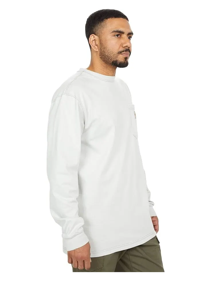 Футболка Carhartt Flame-Resistant Force Cotton Long Sleeve — изображение 4 из 4, светлый серый