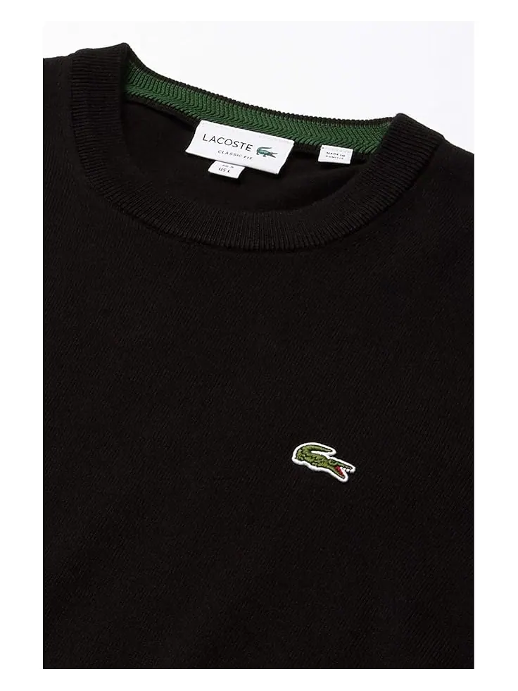 Свитер Lacoste Long Sleeve Crew Neck Sweater, повседневный свитер — изображение 2 из 3, черный