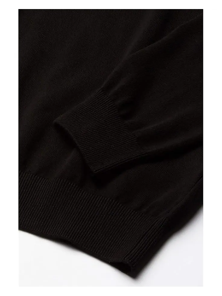 Свитер Lacoste Long Sleeve Crew Neck Sweater, повседневный свитер — изображение 3 из 3, черный