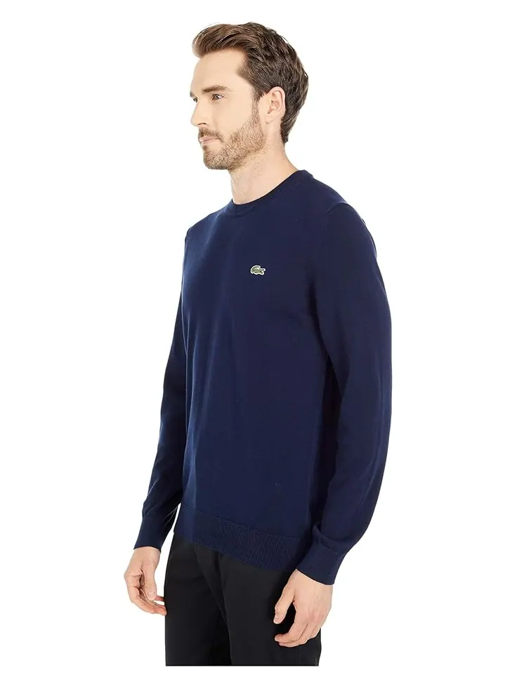 Свитер Lacoste Jersey Crew Neck, трикотаж для повседневной носки — изображение 2 из 4, темно-синий