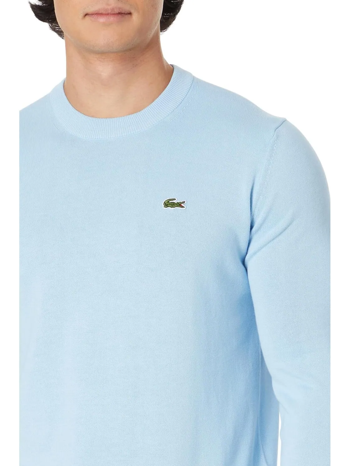 Свитер Lacoste, мужской, круглый вырез — изображение 3 из 4, серебристый