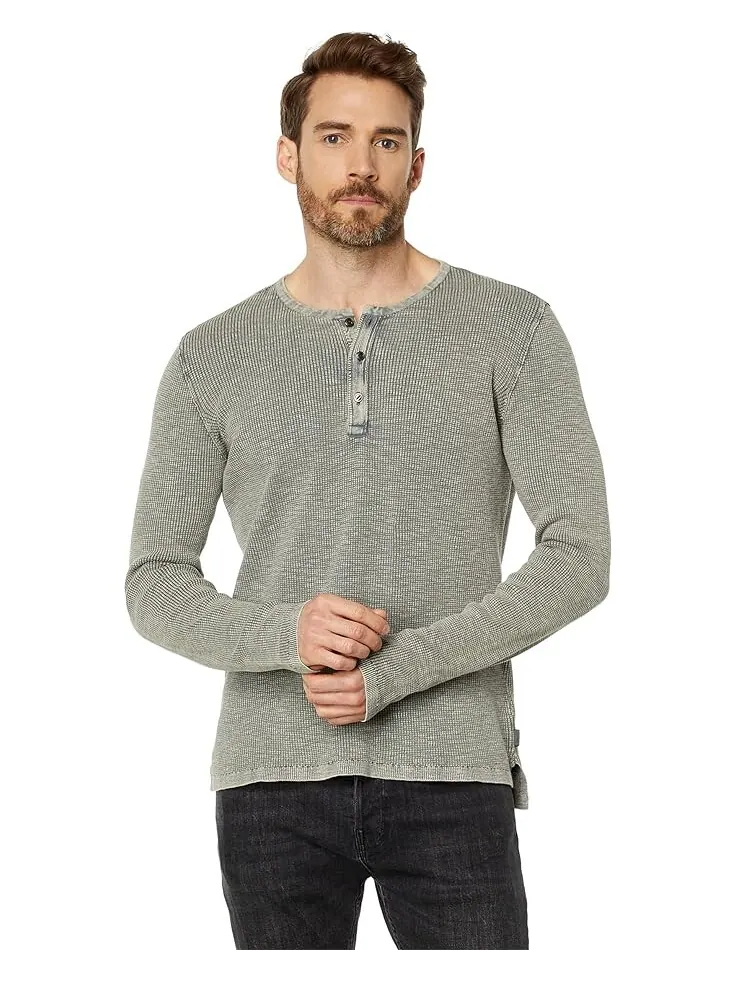 Свитер John Varvatos Memphis Waffle Henley in Fadeaway Wash Y1891X88 — изображение 1 из 4, серый