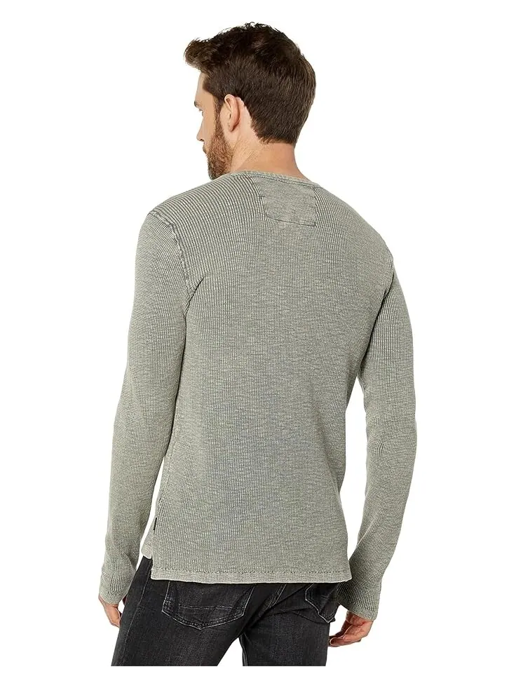 Свитер John Varvatos Memphis Waffle Henley in Fadeaway Wash Y1891X88 — изображение 2 из 4, серый
