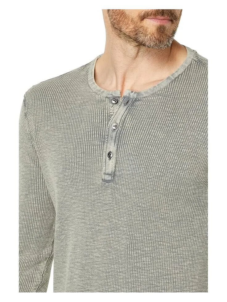 Свитер John Varvatos Memphis Waffle Henley in Fadeaway Wash Y1891X88 — изображение 3 из 4, серый