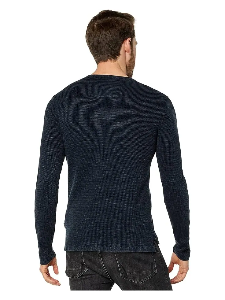 Свитер John Varvatos Memphis Waffle Henley in Fadeaway Wash Y1891X88 — изображение 2 из 4, темно-синий