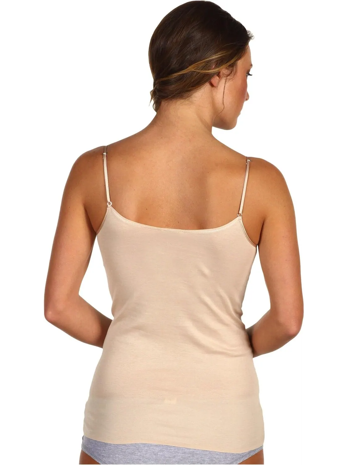 Майка Cotton Seamless V-Neck Camisole Hanro — изображение 3 из 7, бежевый