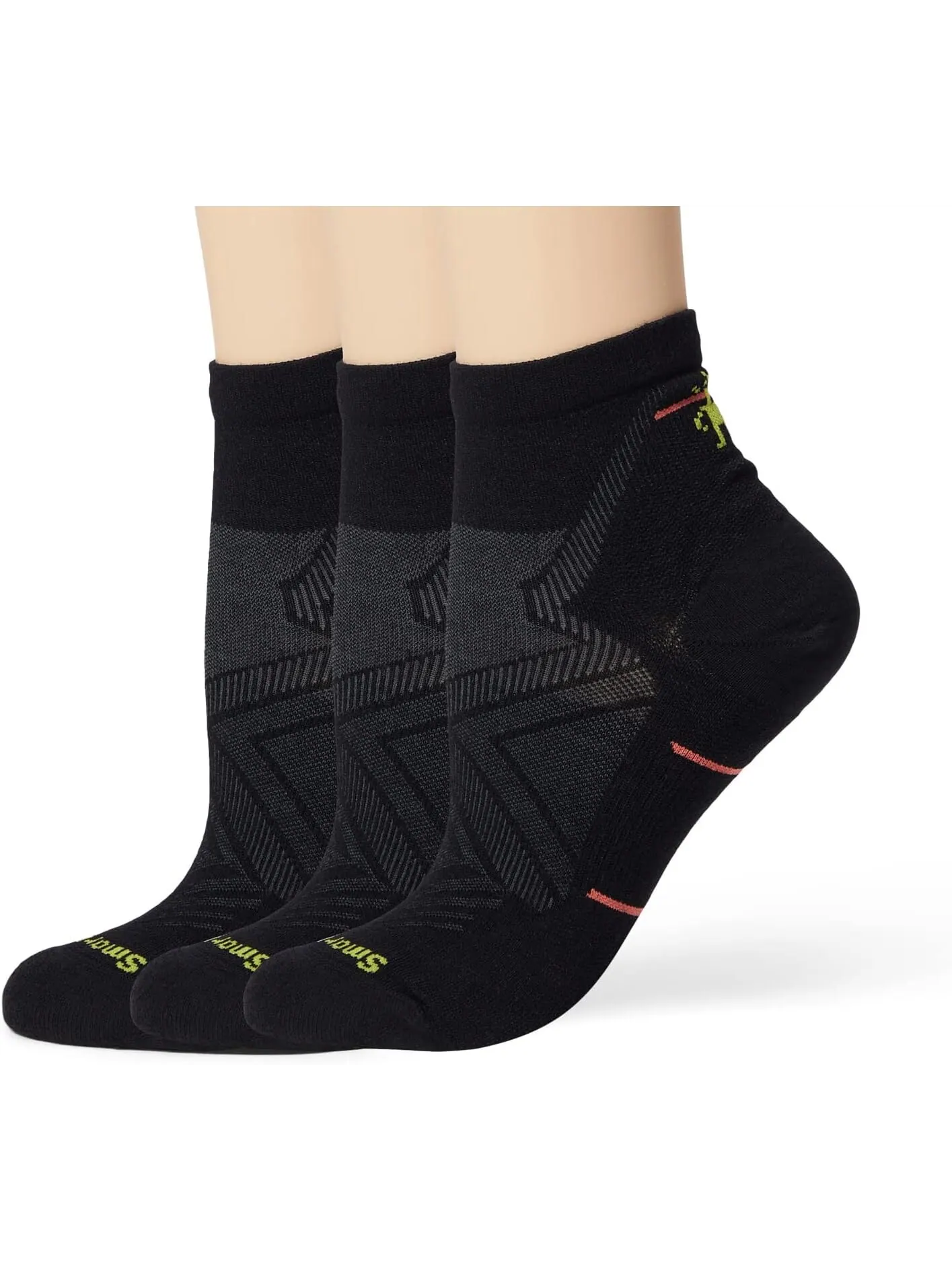 Носки до щиколотки Run Zero Cushion, 3 пары Smartwool — изображение 1 из 1, черный