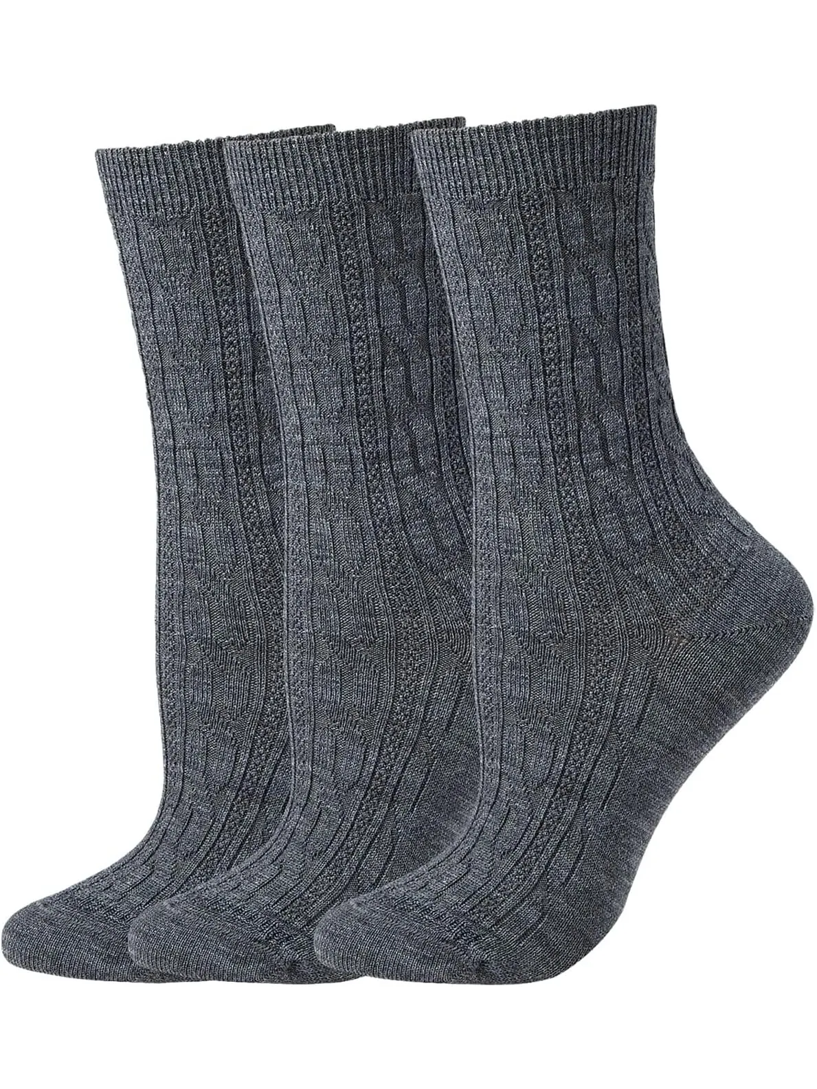 Повседневные носки для кабельной команды, 3 пары Smartwool — изображение 1 из 1, серый