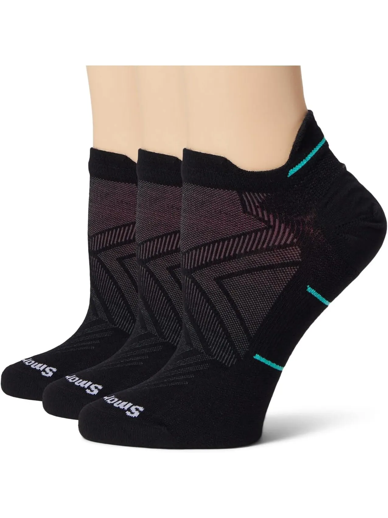 Носки Run Zero Cushion с низкой лодыжкой, 3 пары Smartwool — изображение 1 из 1, черный