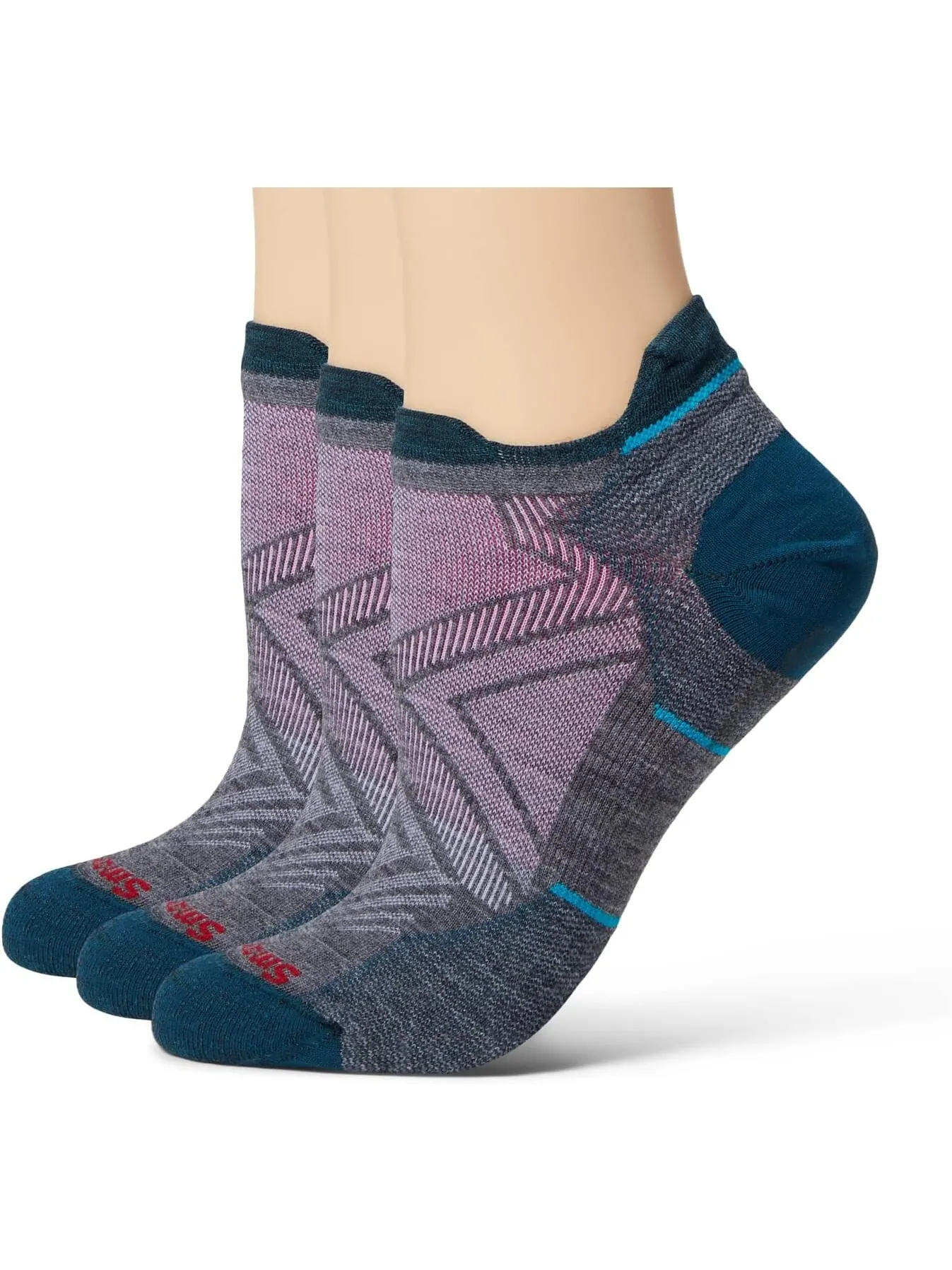 Носки Run Zero Cushion с низкой лодыжкой, 3 пары Smartwool — изображение 1 из 1, серый