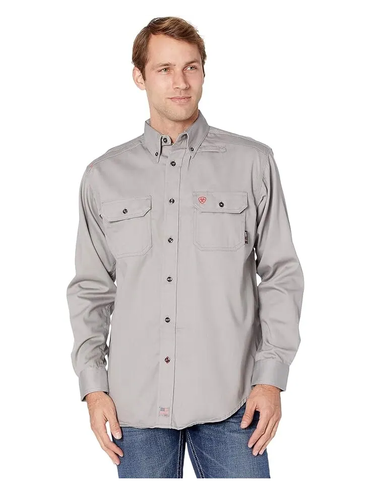 Рубашка Ariat FR Solid Long Sleeve Work Shirt — изображение 1 из 1, серебристый