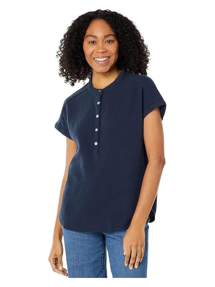 Топ Faherty Dream Cotton Desmond Top — изображение 1 из 4, темно-синий