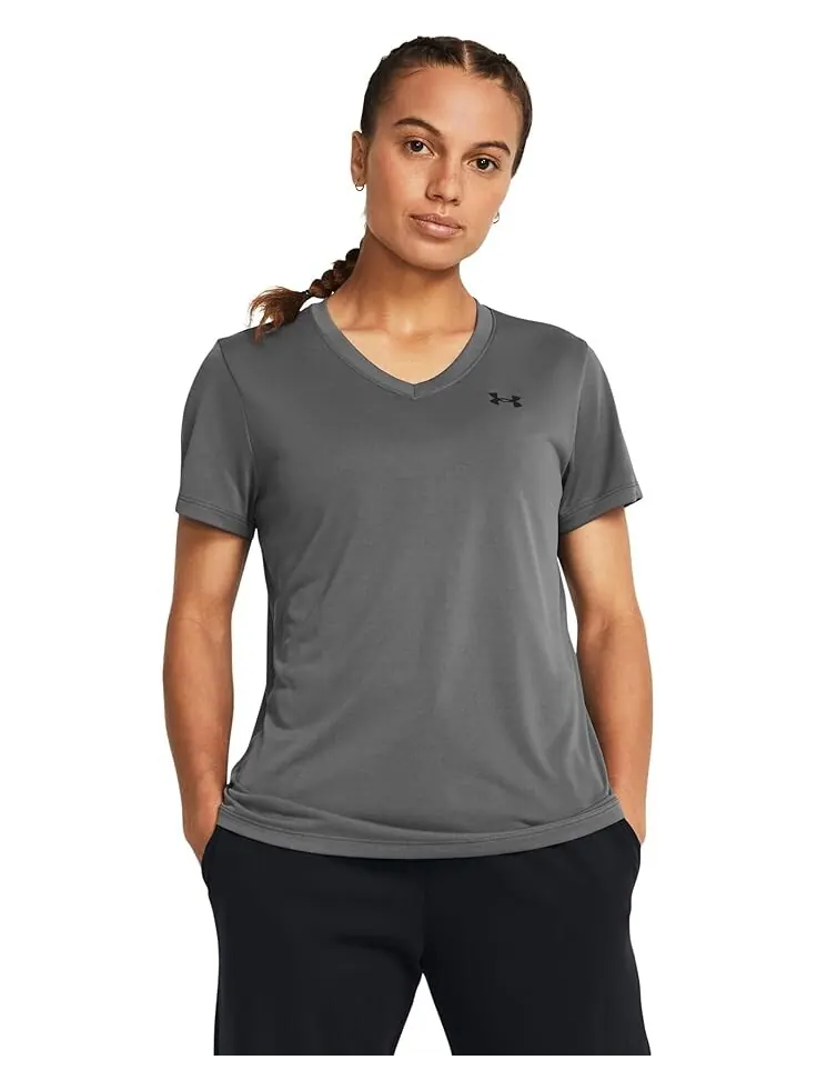 Футболка Under Armour Tech Short Sleeve V-Neck Solid — изображение 1 из 2, черный