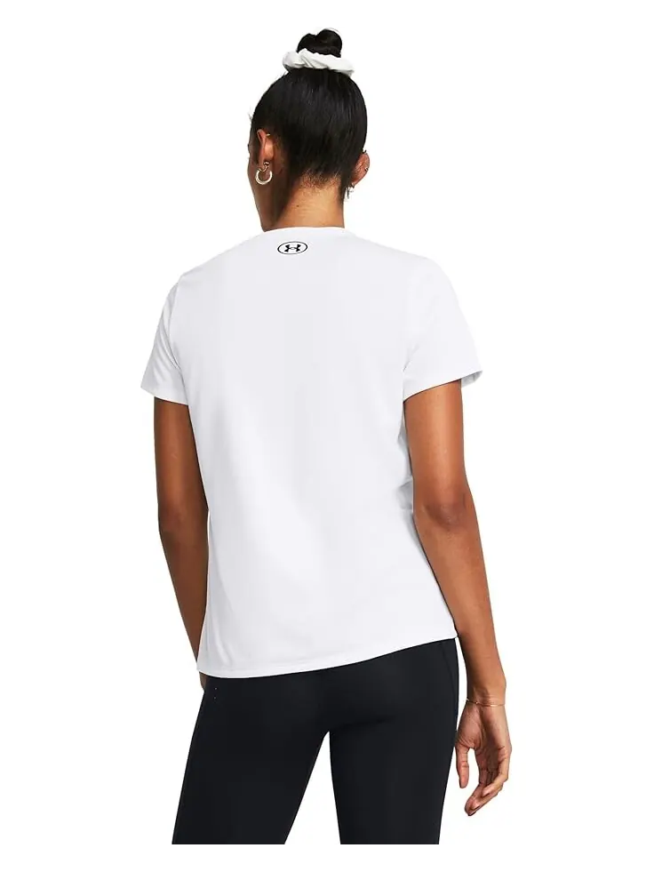 Футболка Under Armour Tech Short Sleeve V-Neck Solid — изображение 2 из 4, белый/черный