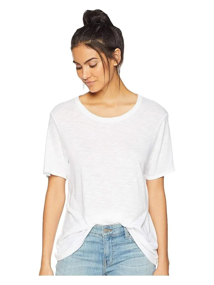 Футболка Splendid Zoe Short Sleeve Cotton Modal Slub Crew Neck — изображение 1 из 4, белый