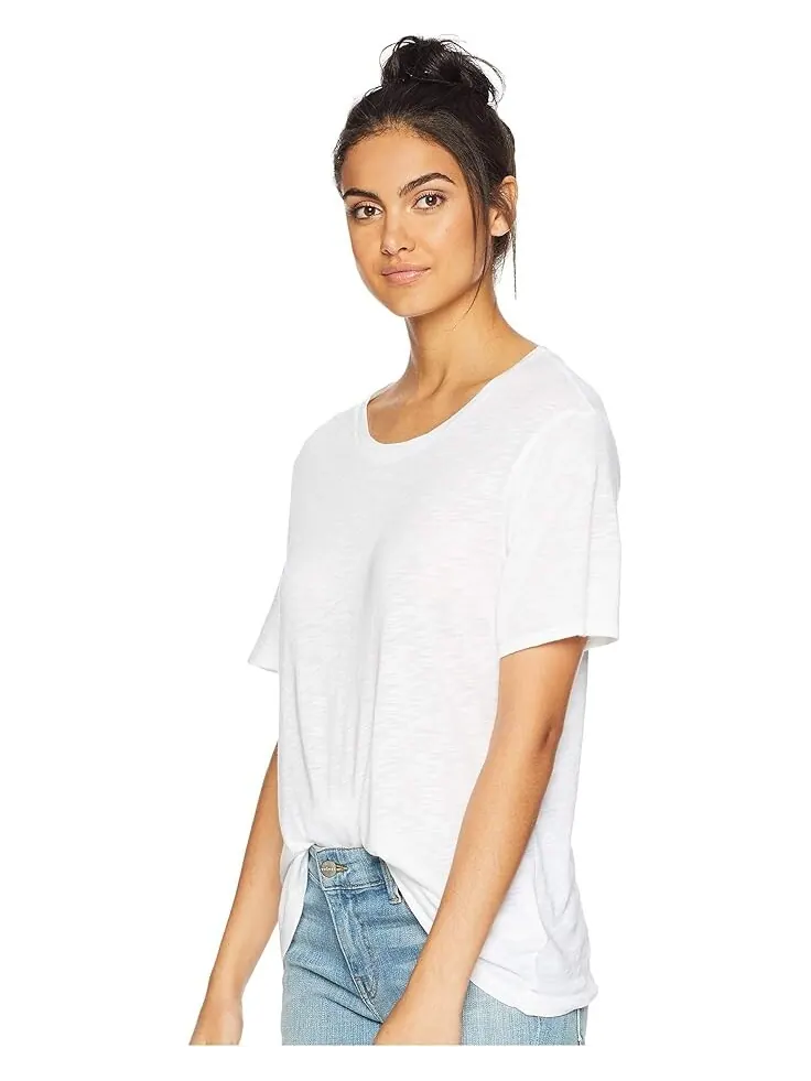 Футболка Splendid Zoe Short Sleeve Cotton Modal Slub Crew Neck — изображение 2 из 4, белый
