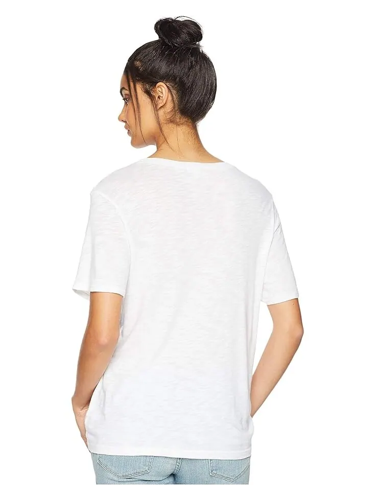 Футболка Splendid Zoe Short Sleeve Cotton Modal Slub Crew Neck — изображение 3 из 4, белый