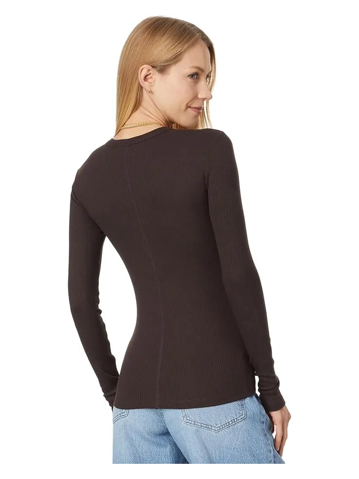 Лонгслив Madewell Modal Rib Long Sleeve Crew Neck — изображение 2 из 4, карабовый