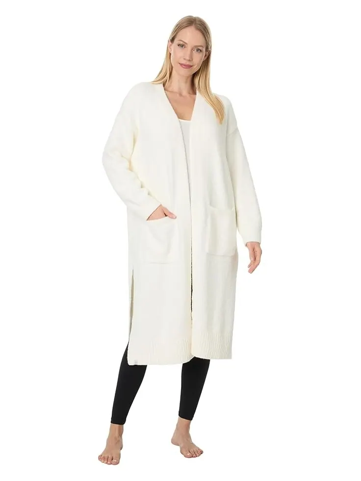 Свитер Barefoot Dreams CozyChic Luxe High Slit Cardigan — изображение 1 из 3, серебристый