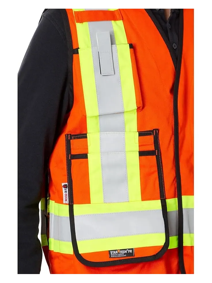 Утепленный жилет Unisex Pioneer 7732U 88/12 7 oz. Surveyor Vest High-Visibility — изображение 3 из 6, оранжевый