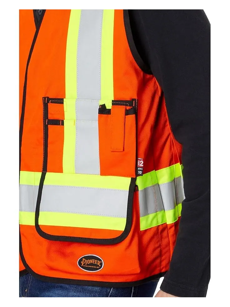 Утепленный жилет Unisex Pioneer 7732U 88/12 7 oz. Surveyor Vest High-Visibility — изображение 4 из 6, оранжевый