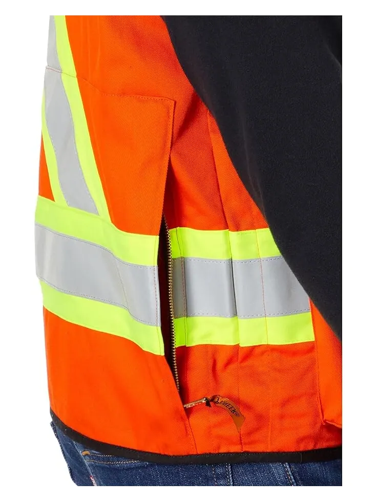 Утепленный жилет Unisex Pioneer 7732U 88/12 7 oz. Surveyor Vest High-Visibility — изображение 5 из 6, оранжевый