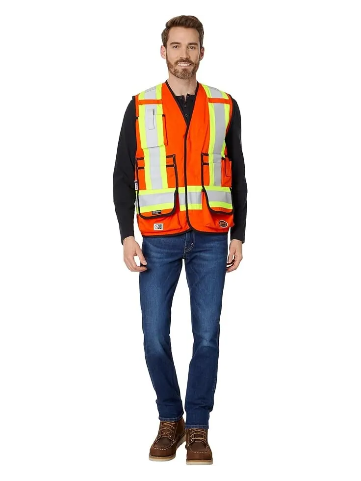 Утепленный жилет Unisex Pioneer 7732U 88/12 7 oz. Surveyor Vest High-Visibility — изображение 6 из 6, оранжевый