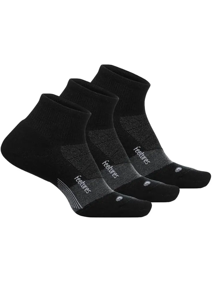 Носки Unisex Feetures Merino 10 Cushion Quarter 3-Pair Pack — изображение 1 из 1, темно-серый
