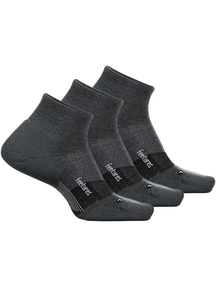 Носки Unisex Feetures Merino 10 Cushion Quarter 3-Pair Pack — изображение 1 из 1, серый