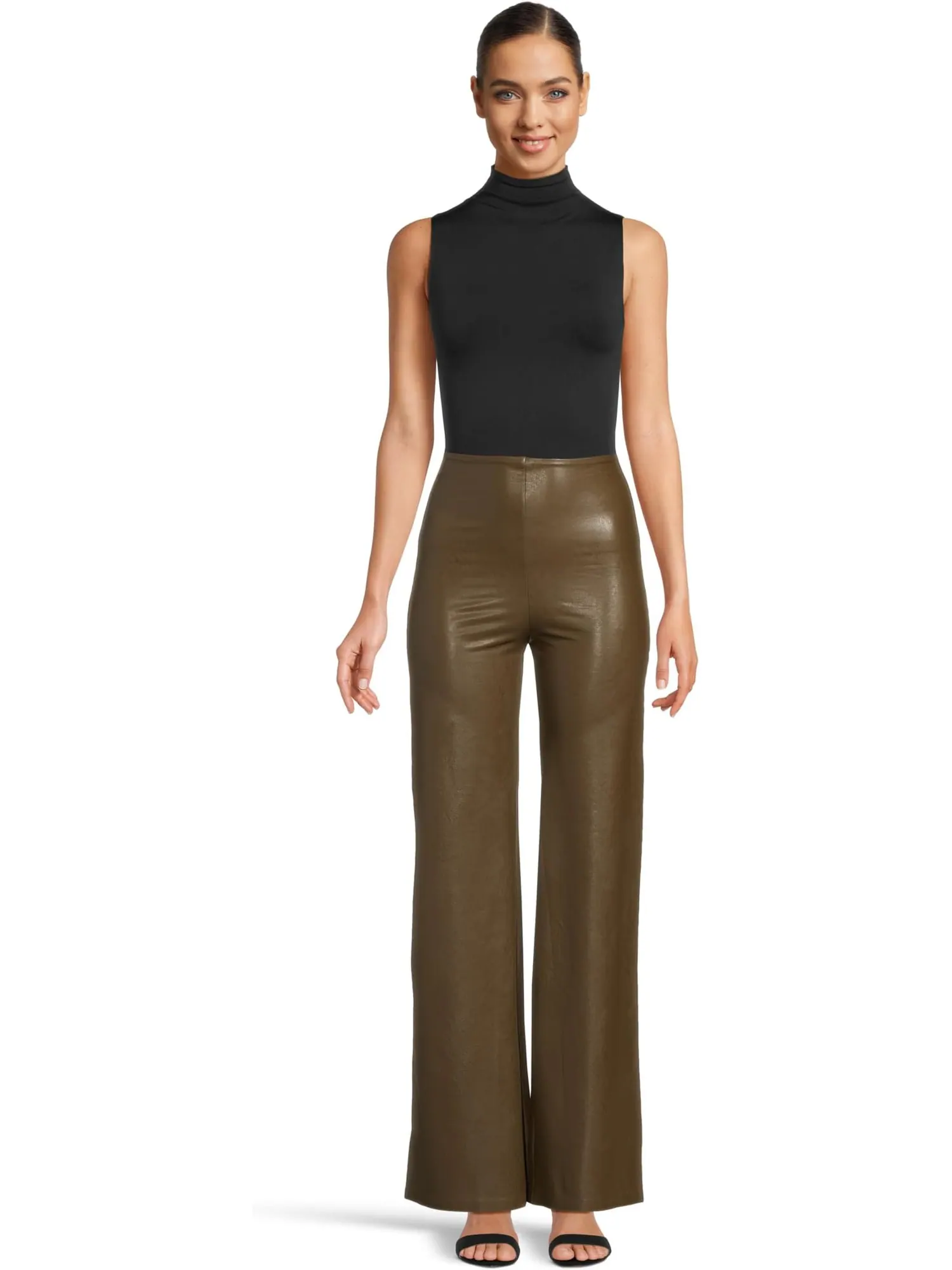 Брюки Commando Faux Leather Wide Leg Pants — изображение 5 из 5, голубой