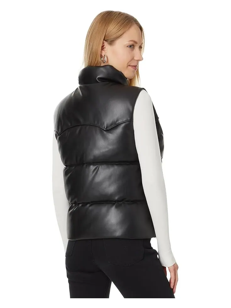 Утепленный жилет Levi's Faux Leather Puffer Vest — изображение 2 из 4, черный