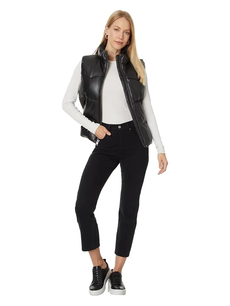 Утепленный жилет Levi's Faux Leather Puffer Vest — изображение 4 из 4, черный
